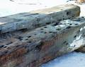 Weathered oak timbers (before)