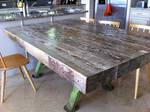 Kitchen table constructed using weathered Douglas Fir timbers