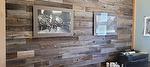 Office Accent wall - Antique Weathered Redwood Redwood Thins  