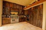 Weathered Cypress (with Finish) Kitchen Cabinets