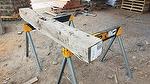 bc# 230549 - 5.5x6.5 x 5.29' Hand-Hewn Mantel, Unfinished - 15.76 bf -       