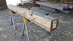 bc# 230489 - 7x7.25 x 8.83' Hand-Hewn Mantel, Unfinished - 37.34 bf -       