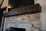 Hand-Hewn Mantel, Finished with Tung Oil/Polyurethane/Mineral Spirits Mix