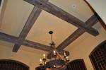 Oak Timbers in Wine Room / Weathered oak timbers with minimal mortice pockets