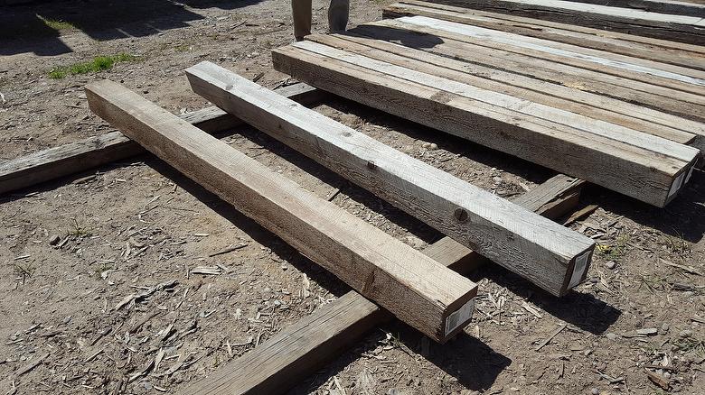 (4) 6x6 WeatheredBlend Timbers (note twist on timber on the right)