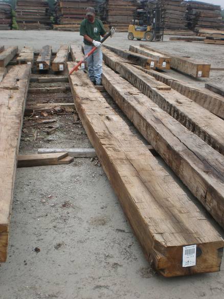 Oak HH Timber Rafter 8x16 taper to 8x10 (23' long) / Barcode 108940