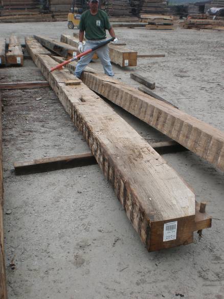 Oak HH Timber Rafter 8x16 taper to 8x10 (21' long) / Barcode 108938