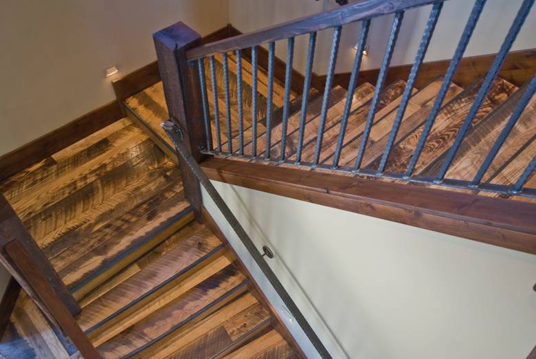 Mixed Hardwoods - Skip-Planed T&G Flooring - stairs