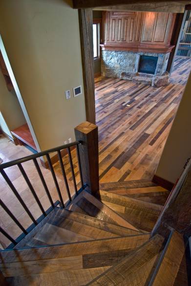 Mixed Hardwoods Skip-Planed Flooring & Stairs