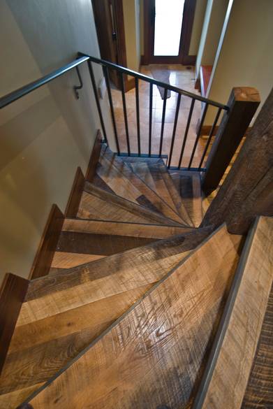 Mixed Hardwoods Skip-Planed Flooring & Stairs 