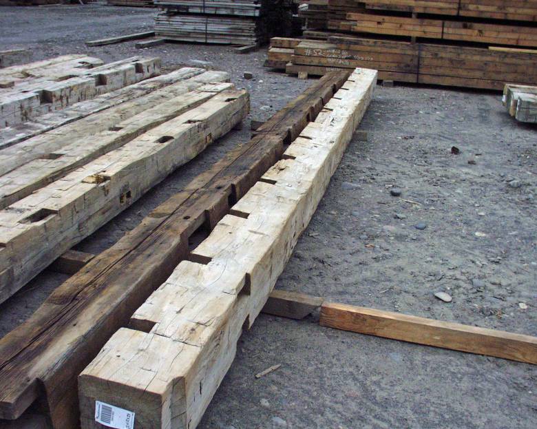 Hand Hewn Timbers / Notches on timbers on the right