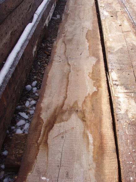 3x10 Close-Up / This photo shows the texture of the rough DF joists--with frost on edges...