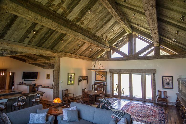 Interior: Hewn Timbers and Antique Gray Barnwood