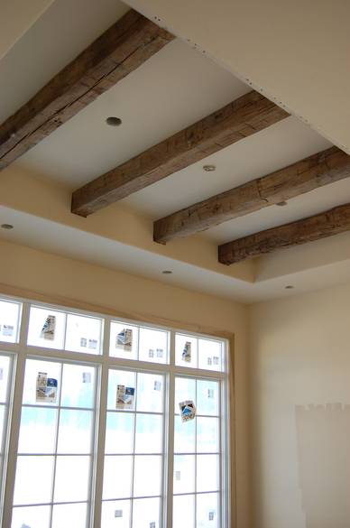 Oak HH Timbers installed in grid pattern