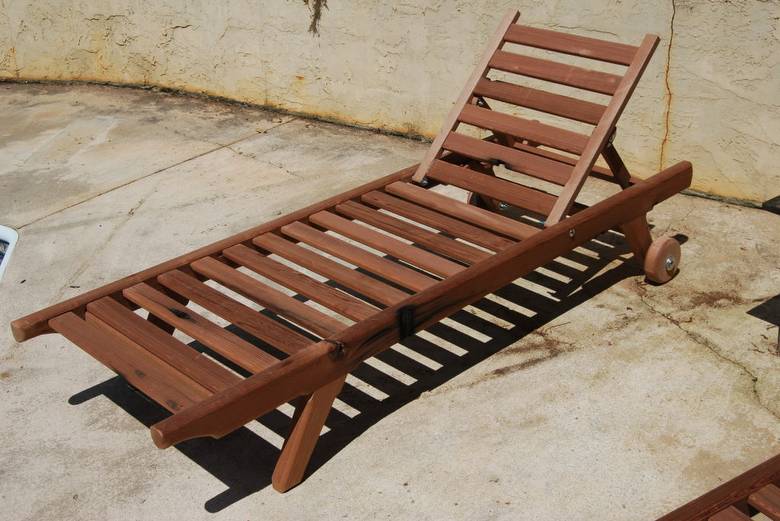 Furniture constructed with trestle redwood