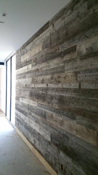 Antique Gray Barnwood T&G Accent wall