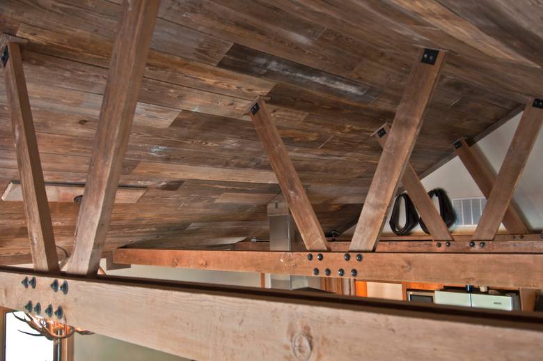 3/8" syp ceiling (w-b) and trusses (from brown barnwood)
