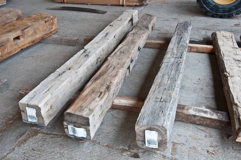 8 x 8 x 6'+ Hand-Hewn Timbers (Timber on right has not been approved yet)