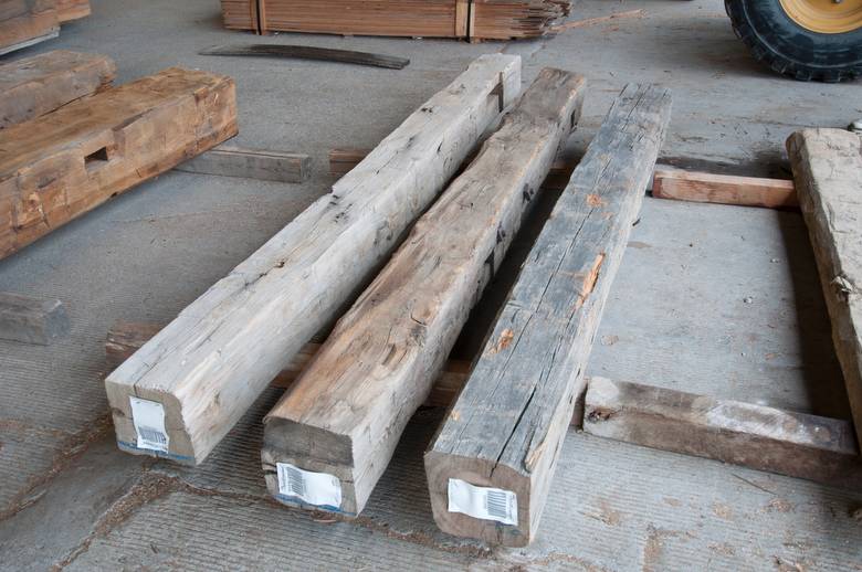8 x 8 x 6' Hand-Hewn Timbers (Timber on right not approved yet)