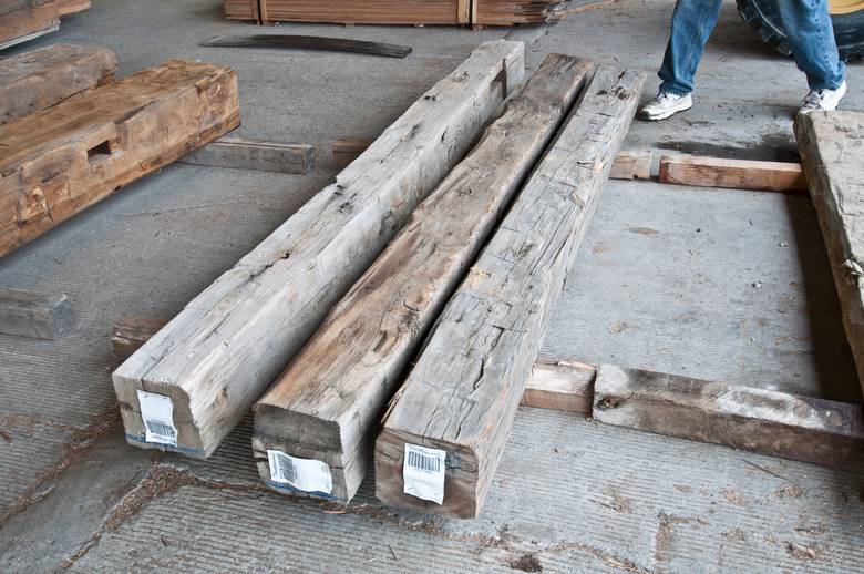 8 x 8 x 6' Hand-Hewn Timbers (Timber on right to be approved)