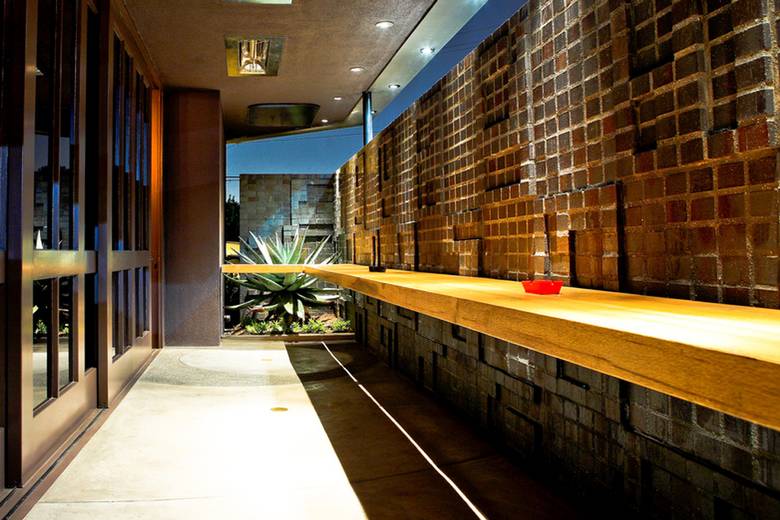 Alibi Room / Long oak bar in Los Angeles, CA
