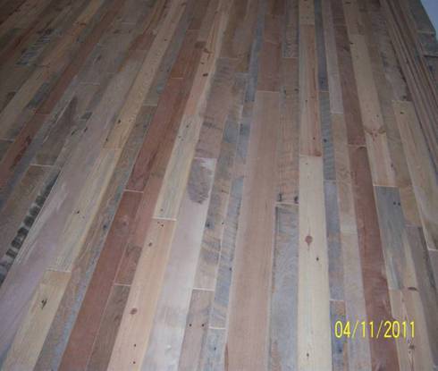 Mix of NatureAged Oak, Rescued Mixed Hardwood, Rescued Cherry, Rescued Oak and Southern Yellow Pine Flooring