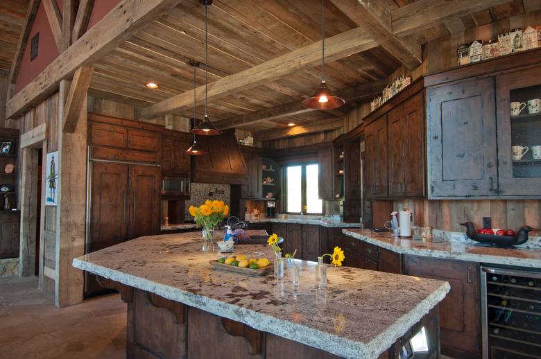 Barnwood Ceiling and Weathered Timbers