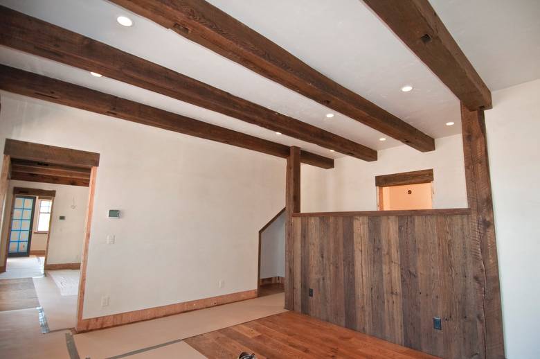 Weathered Chestnut Paneling and Hand-Hewn Timbers
