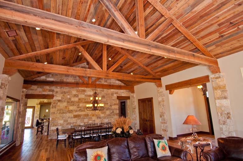 Trestlewood II Timbers and Resawn Slab Ceiling Material