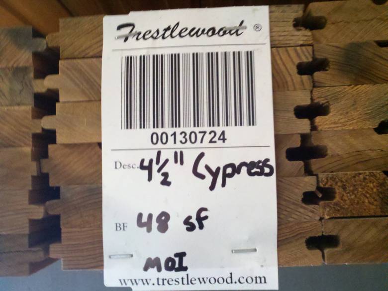 bc# 130724 - .75" x 4.5" Cypress Picklewood T&G Flooring - 48.00 sf - MOI profile