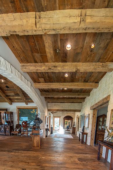 Hand-Hewn Timbers and Antique Brown Barnwood