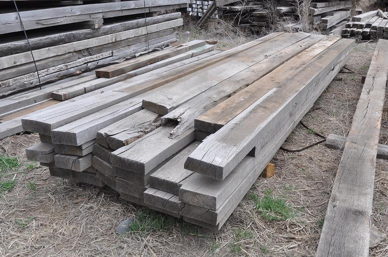2 5/8 to 3 1/8 x 7 1/2 to 8" x up to 16' Weathered Oak Lumber