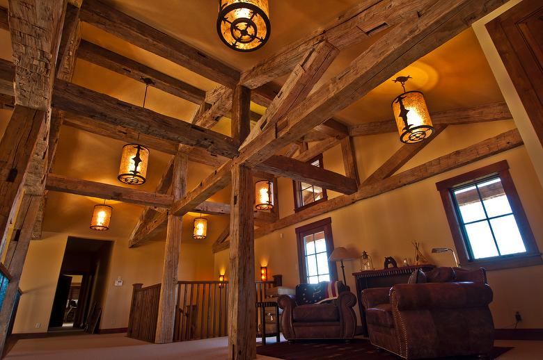 Photo 32386 HandHewn Timbers & Fireplace Mantel Driggs, Idaho