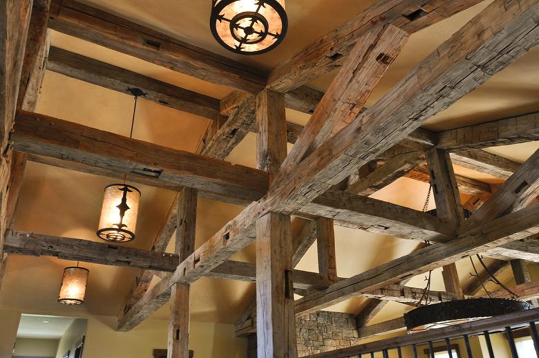 Photo 32386 HandHewn Timbers & Fireplace Mantel Driggs, Idaho