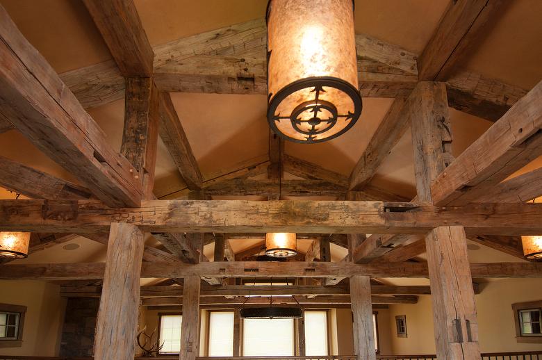 Photo 32386 HandHewn Timbers & Fireplace Mantel Driggs, Idaho