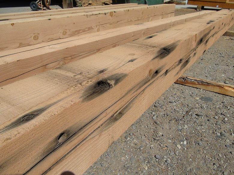 Douglas Fir Timbers --Bolt holes and staining
