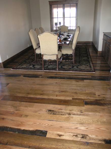 Park City Skip-Planed Oak Floor / Skip-Planed Antique Oak flooring - Dining Room
