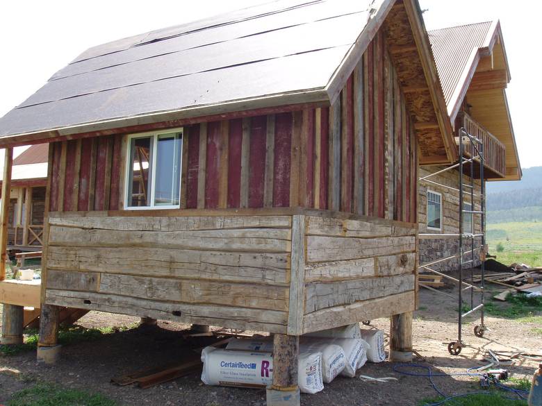 Red Painted Barnwood as Exterior Siding
