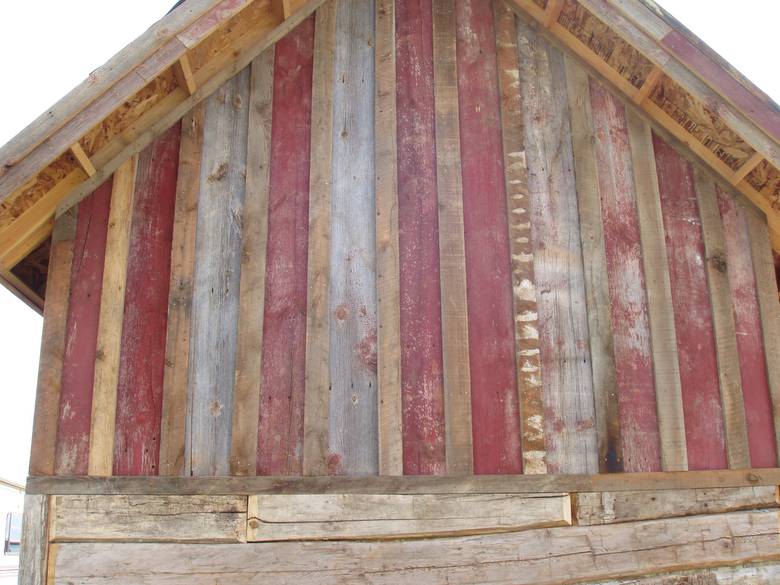 Red Painted Barnwood as Exterior Siding