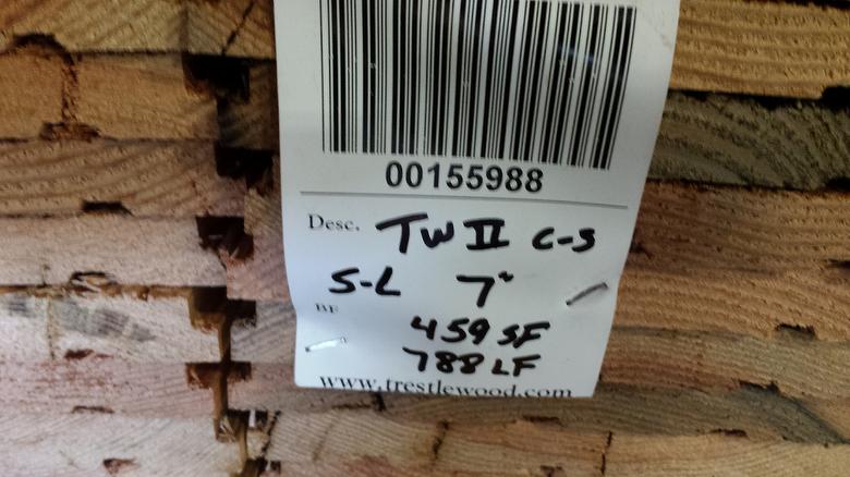 TWII Lumber Run into 7" Face Shiplap