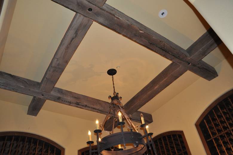 Weathered Oak Timbers / Wine room oak timbers with minimal mortice pockets