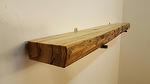 bc# 145654 - 3x7 x 5' Antique Hardwood Resawn Mantel, Finished - 8.75 bf - Poplar, Planed Top & Bottom