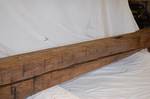 bc# 110471 - 6x7 x 6.38' Hand-Hewn Mantel, Finished - 22.33 bf - Hand Hewn Chestnut Mantel - Finished with light brown wax