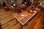 Trailblazer Mixed Hardwood Skip-Planed Flooring, Greeheart Red Countertop
