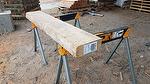bc# 230539 - 3.75x9.5 x 5' Antique Hardwood Resawn Mantel, Unfinish - 14.84 bf -       