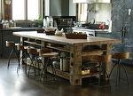 Table built with Hand-Hewn Timbers and Reclaimed Sleeper Middles for Top - Sundance, Utah