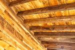 Antique Brown Barnwood Ceiling, Weathered Timbers, Hand-Hewn Timbers - Buffalo, Wyoming