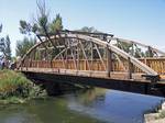 Greenbelt Bridge constructed with TWII lumber and reclaimed trusses - Blackfoot, Idaho