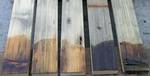 Cypress and Atlantic White Cedar Picklewood  / Samples showing degrees of processing and oil finish