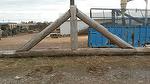bc# 214756 - 1x1 Weathered Trusses - 883.00 bf - Roughly 14" diameter poles; truss is about 8'3" high and 24'7" wide; paired with bc #152898 (discount available if purchasing both)